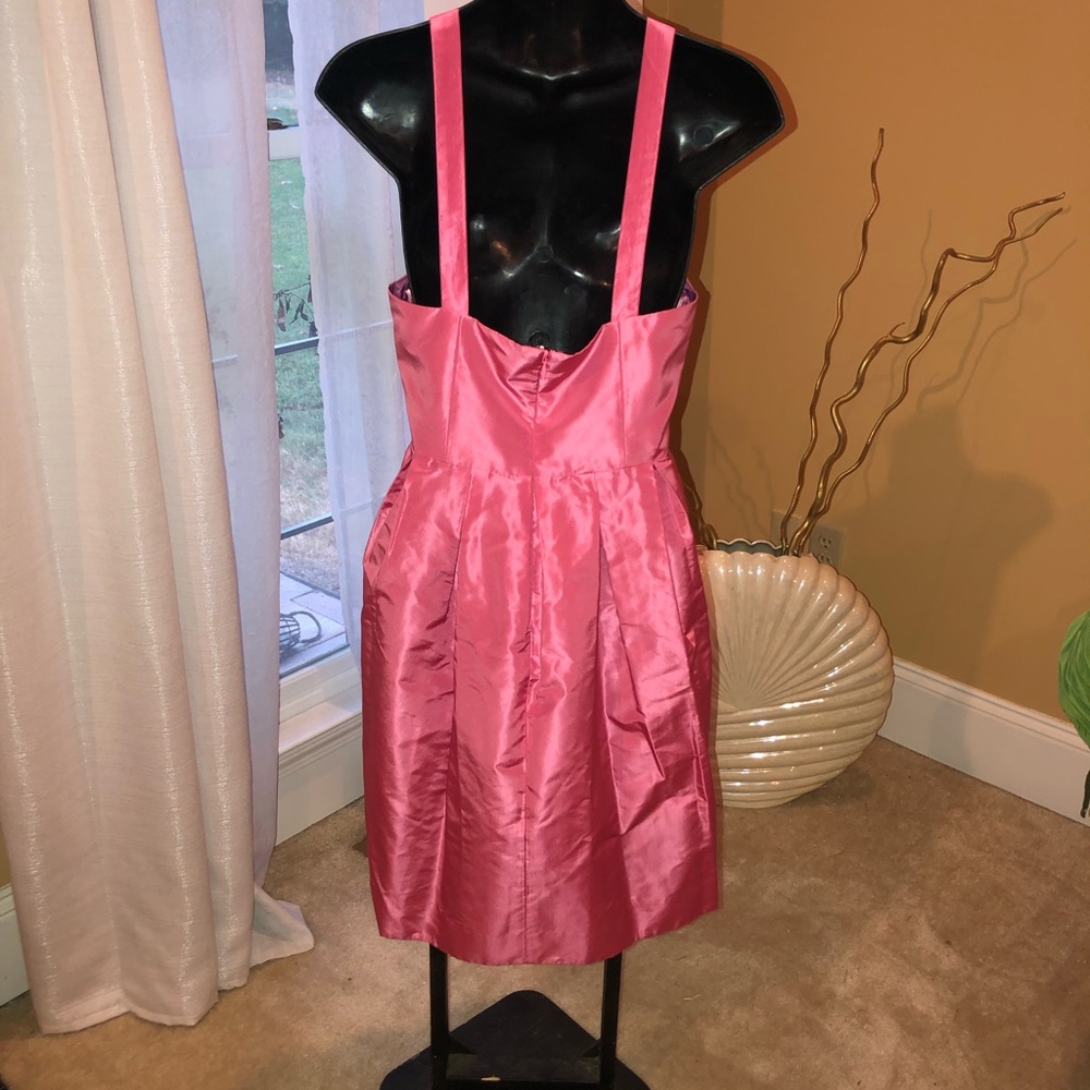 J Crew Pink SILK TAFFETA HALTER SANGLÉ Size 6 - Picture 2 of 7